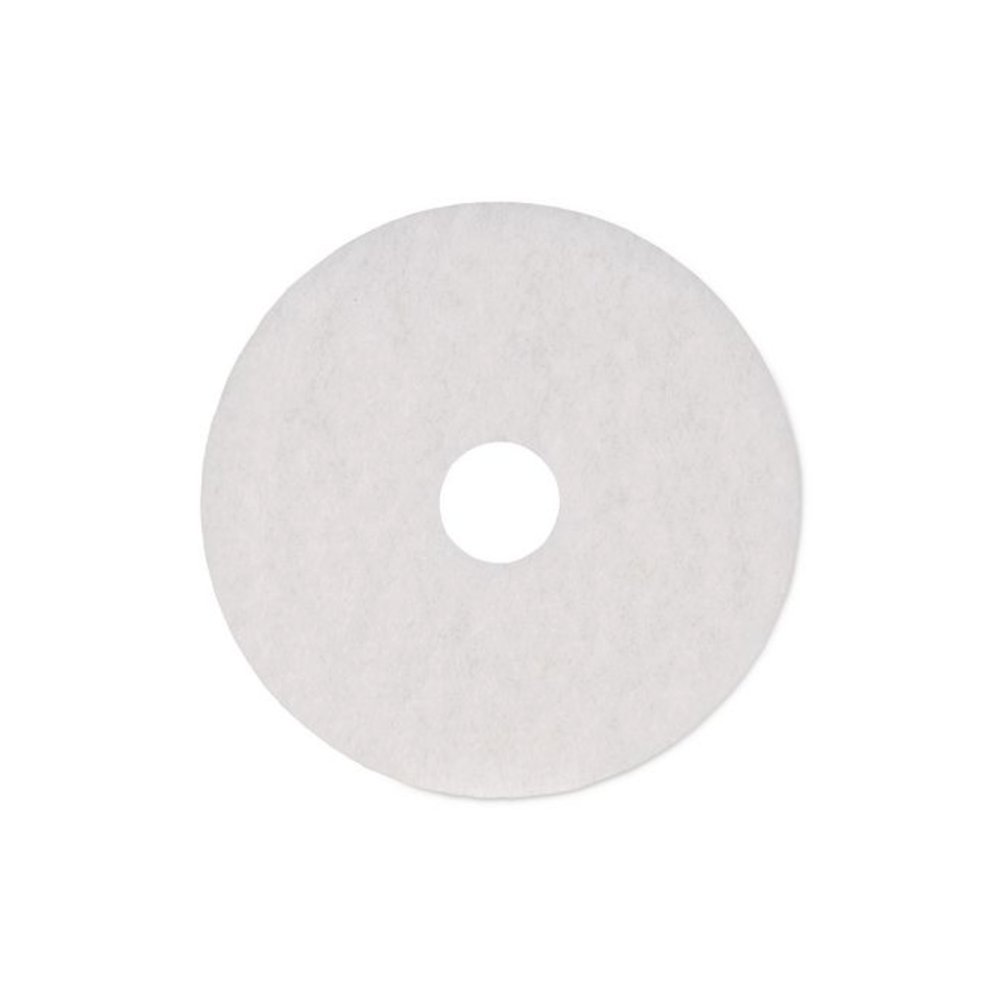 Polishing Floor Pads, 16" Diameter, White, 5/Carton. Picture 1