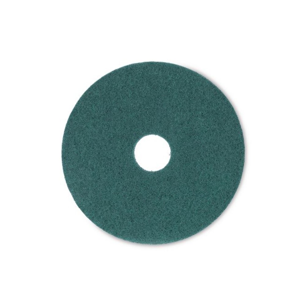 Heavy-Duty Scrubbing Floor Pads, 16" Diameter, Green, 5/Carton. Picture 1