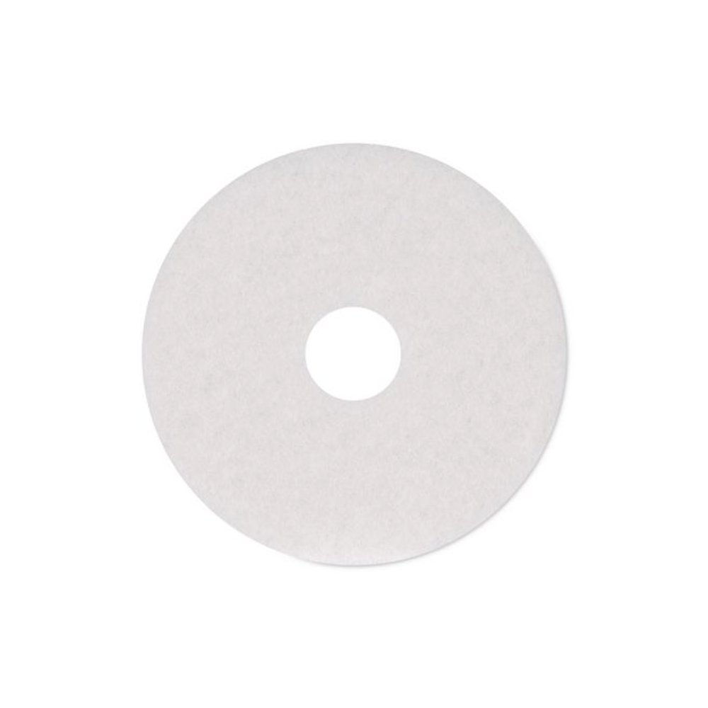 Polishing Floor Pads, 15" Diameter, White, 5/Carton. Picture 1