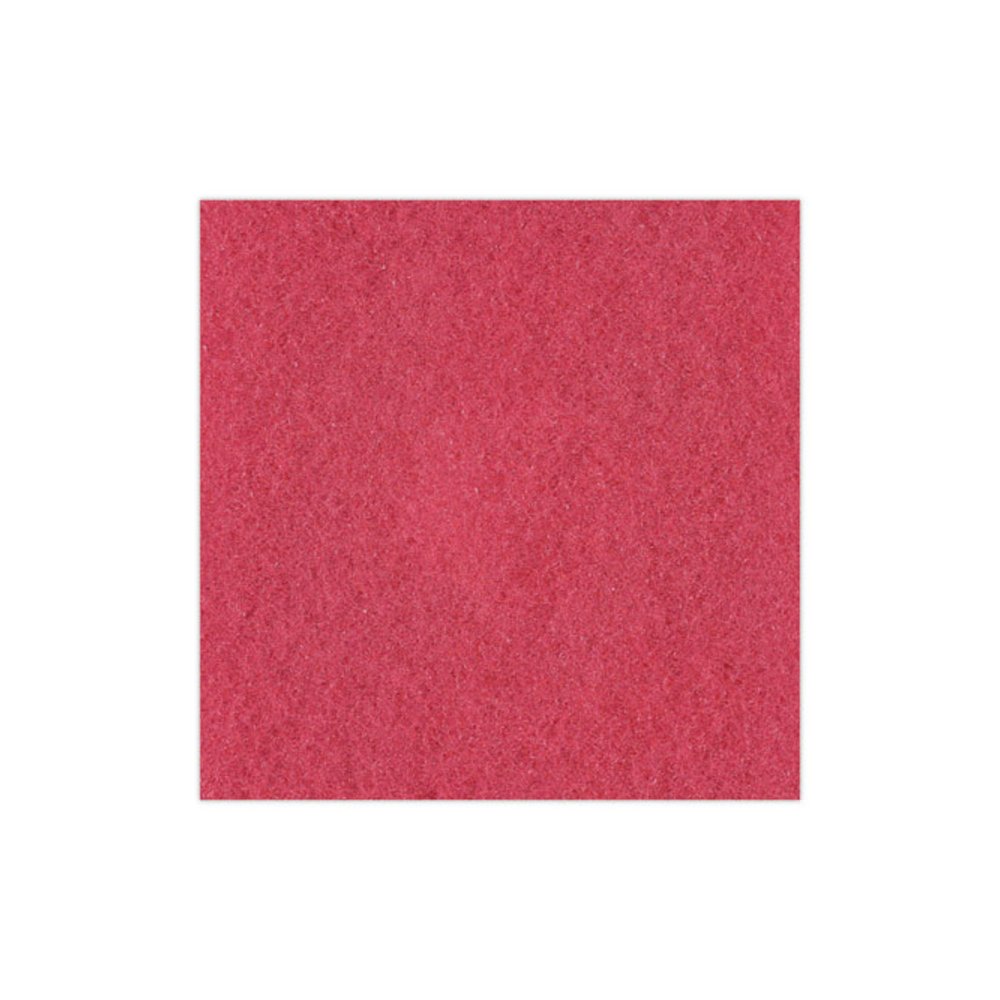 Buffing Floor Pads, 15" Diameter, Red, 5/Carton. Picture 6