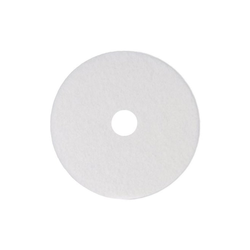 Polishing Floor Pads, 14" Diameter, White, 5/Carton. Picture 1