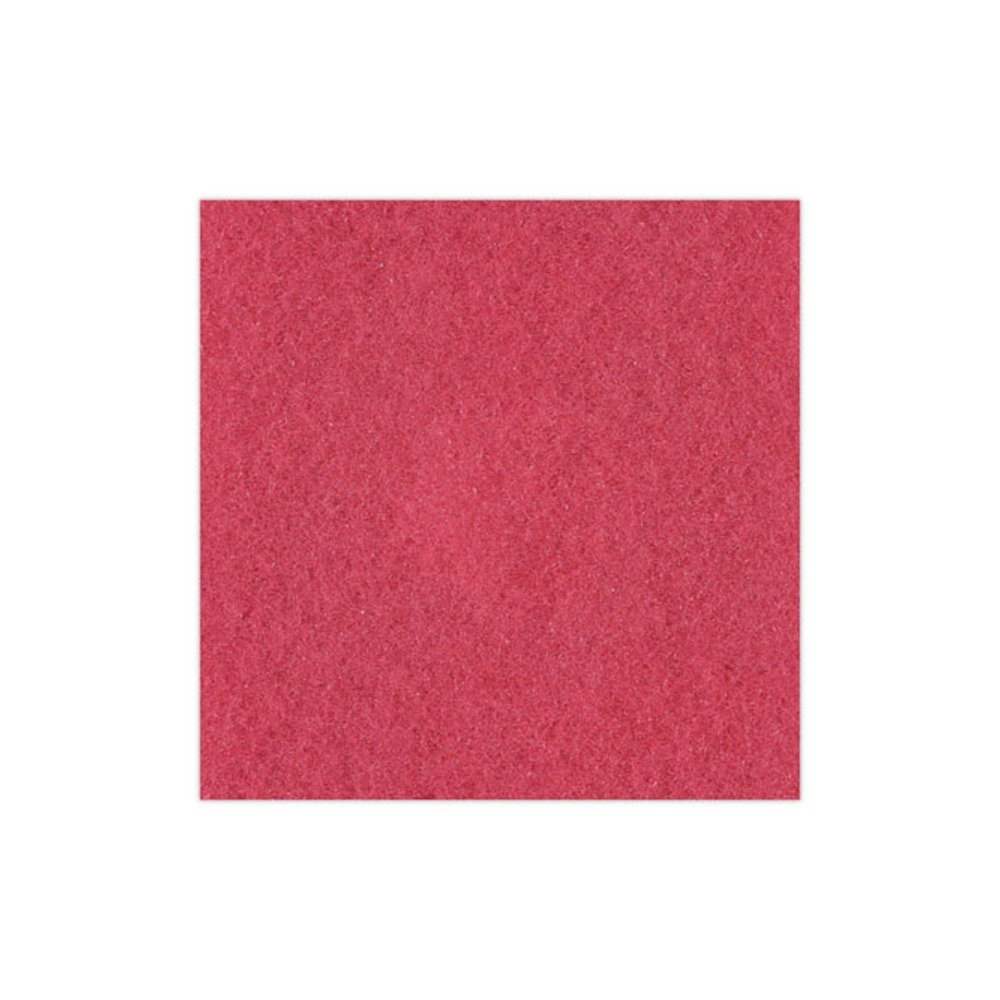 Buffing Floor Pads, 14" Diameter, Red, 5/Carton. Picture 6