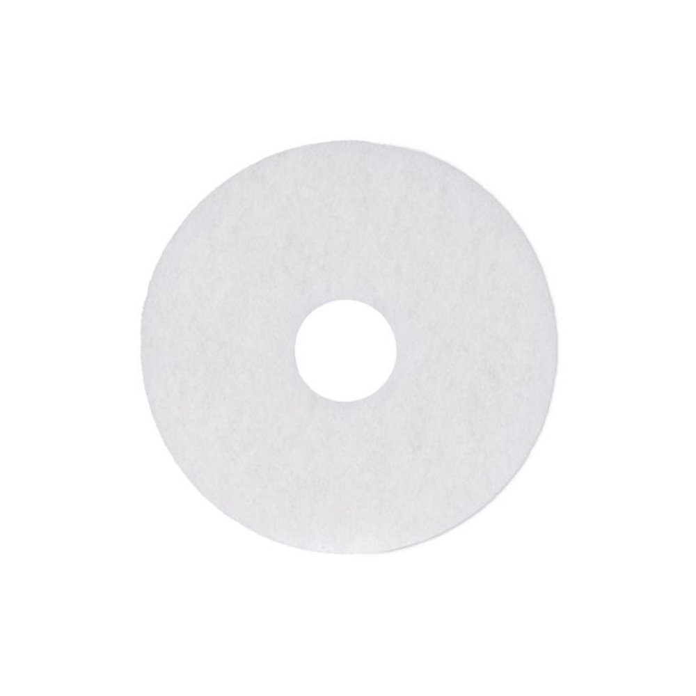 Polishing Floor Pads, 13" Diameter, White, 5/Carton. Picture 1