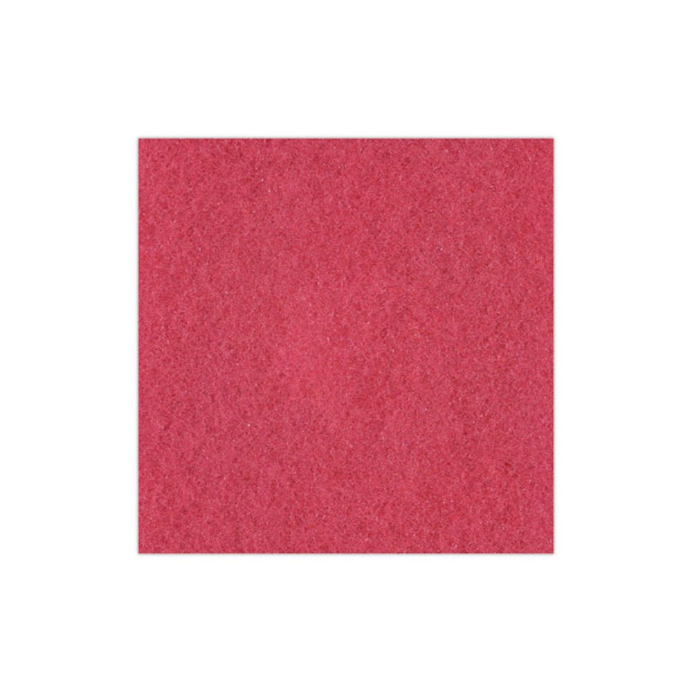 Buffing Floor Pads, 13" Diameter, Red, 5/Carton. Picture 6