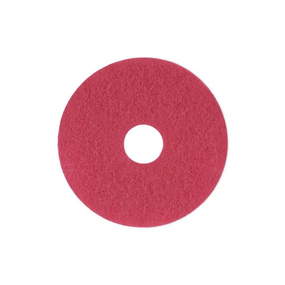 Buffing Floor Pads, 13" Diameter, Red, 5/Carton. Picture 1