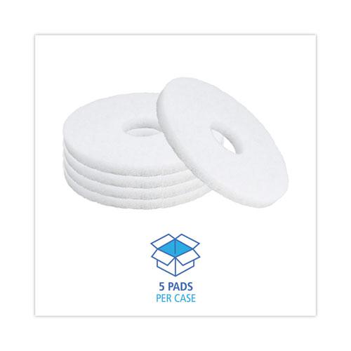 Polishing Floor Pads, 12" Diameter, White, 5/Carton. Picture 3