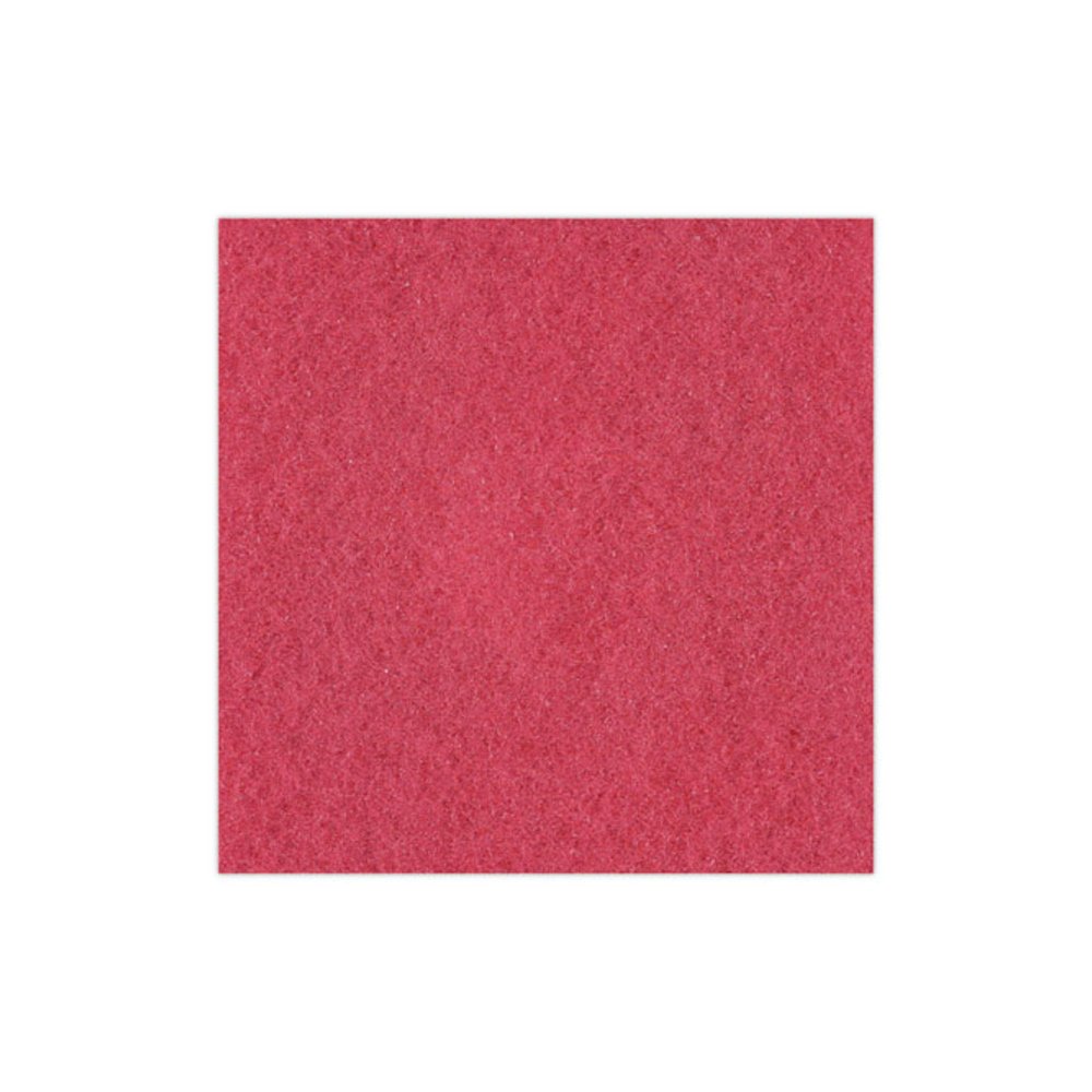 Buffing Floor Pads, 12" Diameter, Red, 5/Carton. Picture 6
