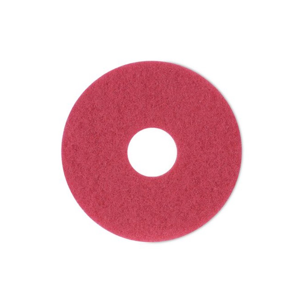 Buffing Floor Pads, 12" Diameter, Red, 5/Carton. Picture 1