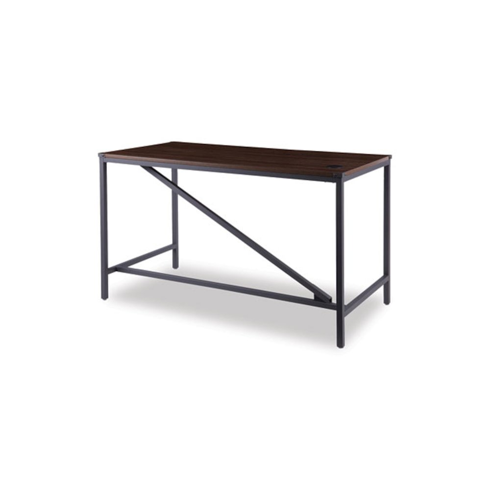Industrial Series Table Desk, 47.25" x 23.63" x 29.5", Modern Walnut. Picture 2