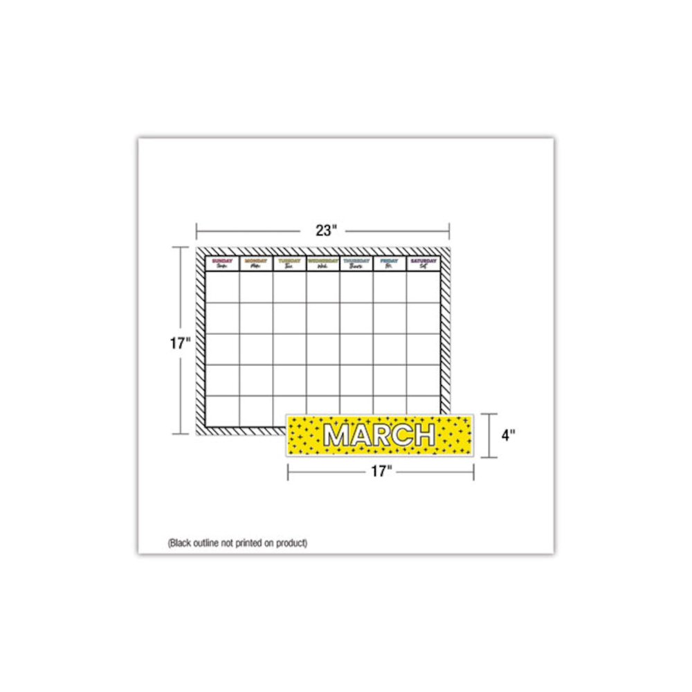 Calendar Bulletin Board Sets, 129-Piece Set, Kind Vibes, 23" x 17", Multicolor. Picture 2