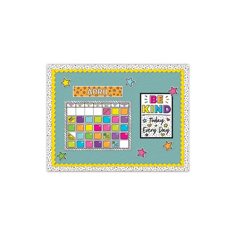 Calendar Bulletin Board Sets, 129-Piece Set, Kind Vibes, 23" x 17", Multicolor. Picture 3