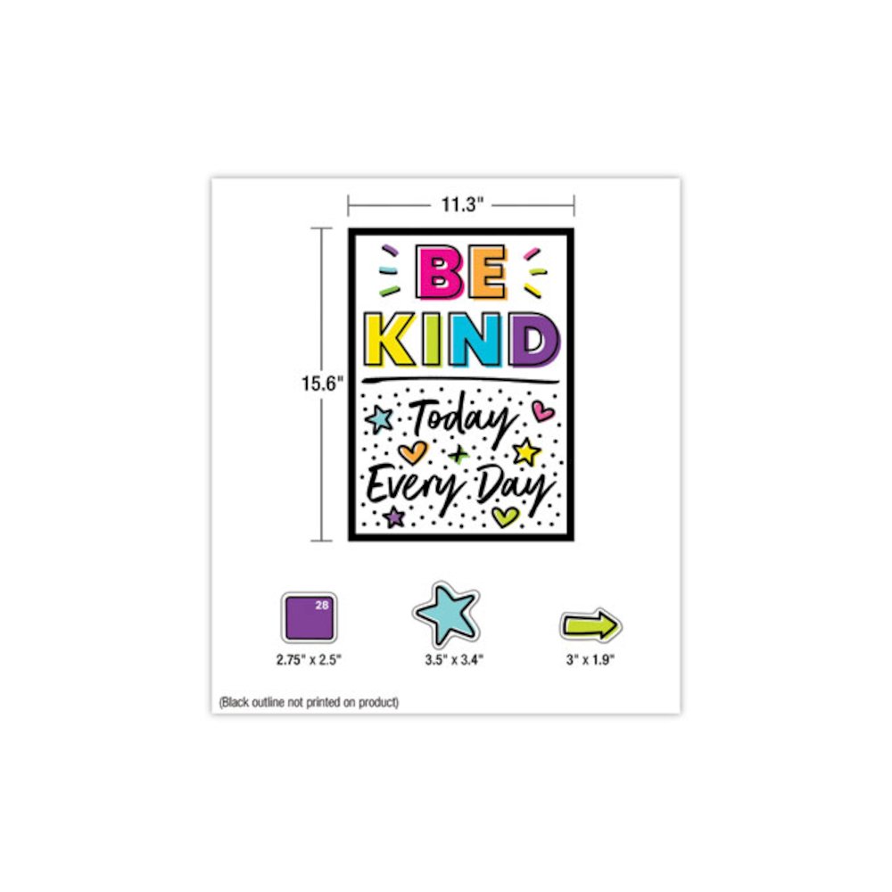 Calendar Bulletin Board Sets, 129-Piece Set, Kind Vibes, 23" x 17", Multicolor. Picture 4