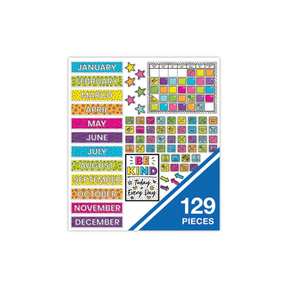 Calendar Bulletin Board Sets, 129-Piece Set, Kind Vibes, 23" x 17", Multicolor. Picture 5