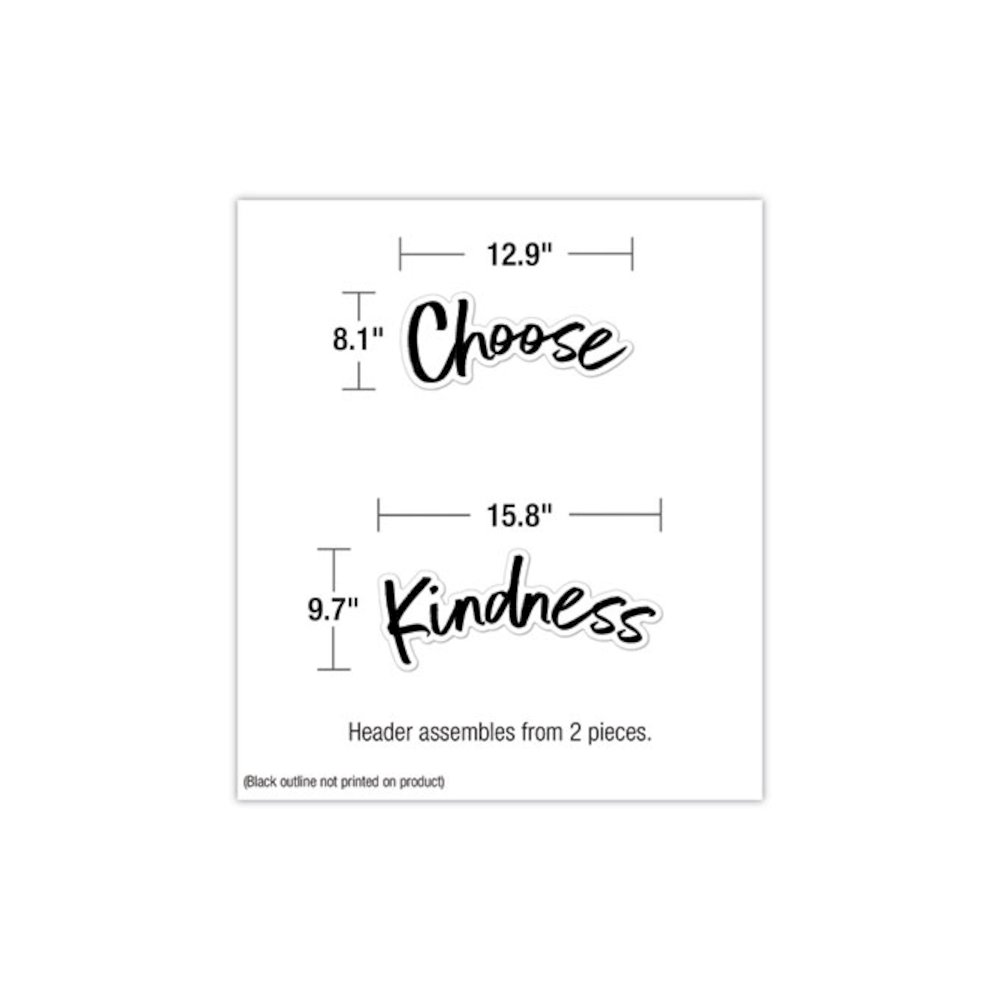 Motivational Bulletin Board Sets, 75-Piece Set, Kind Vibes, 30" x 16", Multicolor. Picture 6