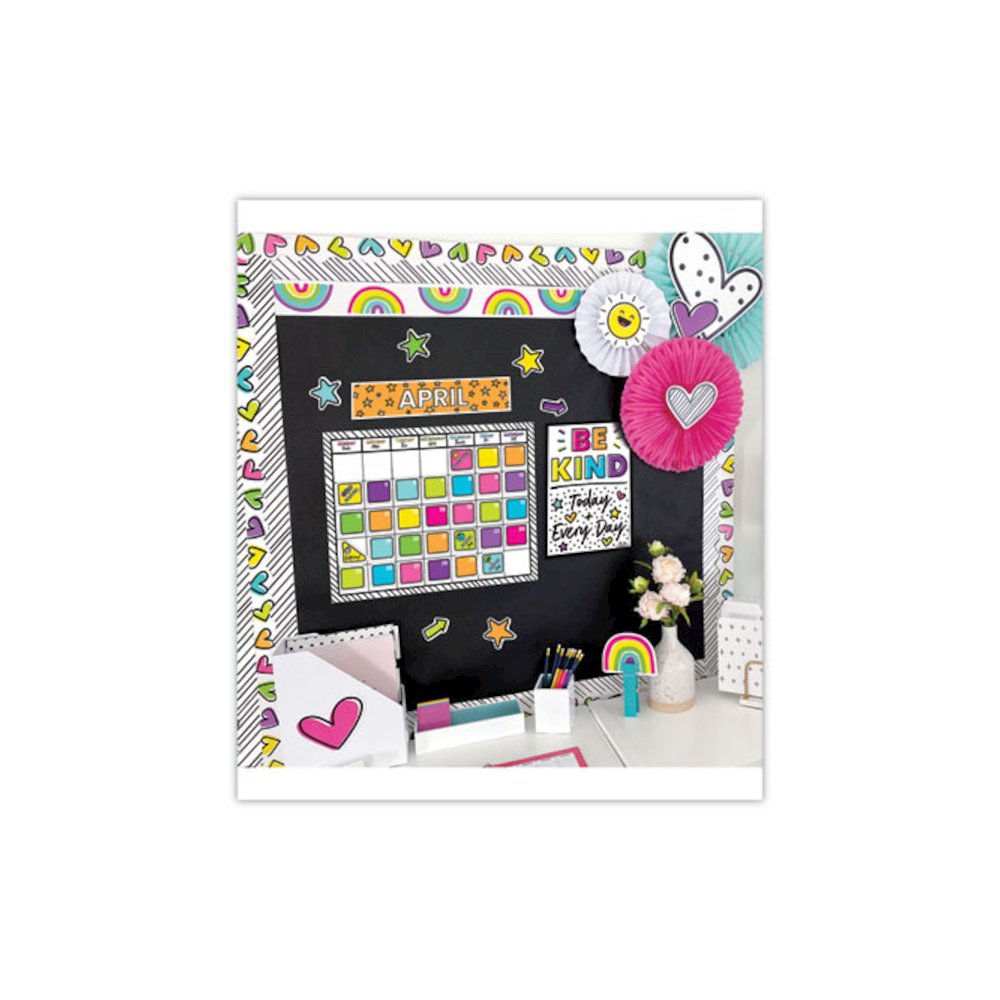 Calendar Bulletin Board Sets, 129-Piece Set, Kind Vibes, 23" x 17", Multicolor. Picture 6