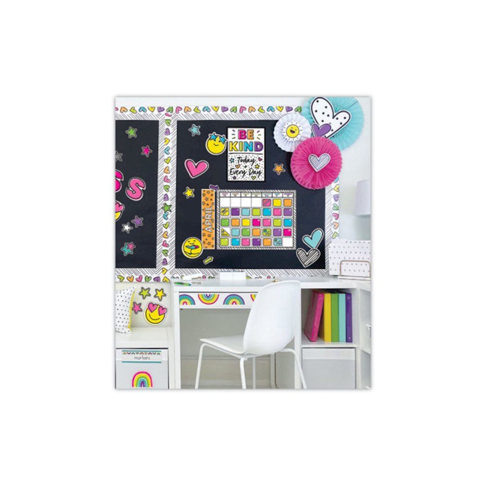 Calendar Bulletin Board Sets, 129-Piece Set, Kind Vibes, 23" x 17", Multicolor. Picture 7