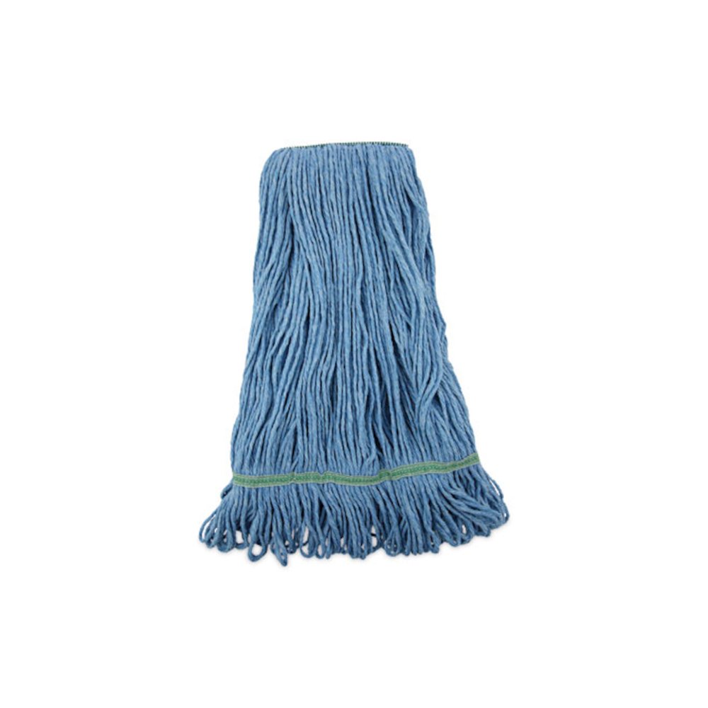 Super Loop Wet Mop Head, Cotton/Synthetic Fiber, 1" Headband, Medium Size, Blue. Picture 1