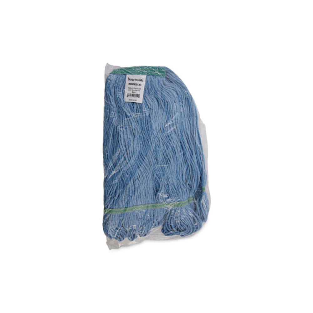Super Loop Wet Mop Head, Cotton/Synthetic Fiber, 1" Headband, Medium Size, Blue. Picture 6