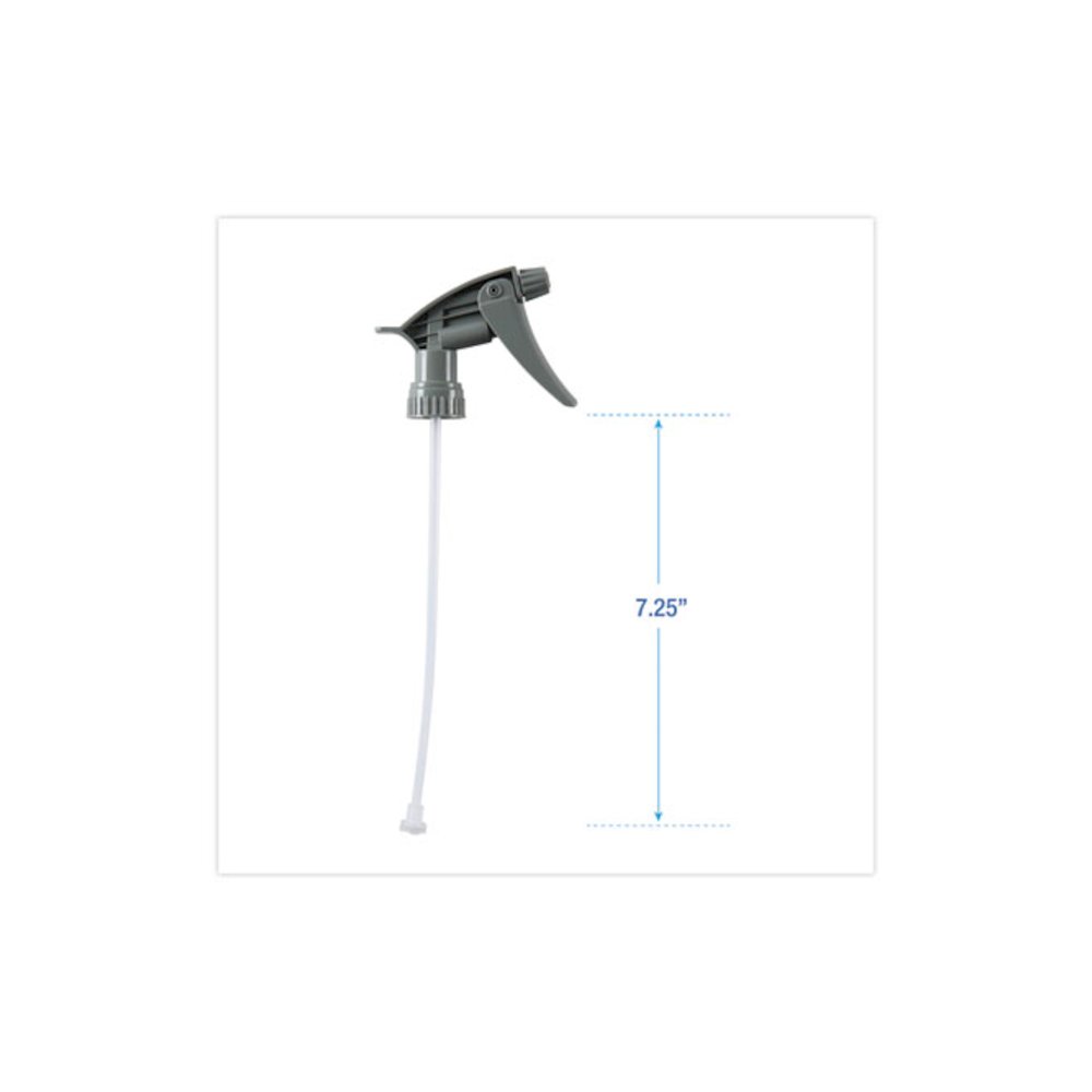 Chemical-Resistant Trigger Sprayer 320CR, 7.25" Tube, Fits 16 oz Bottles, Gray, 24/Carton. Picture 2
