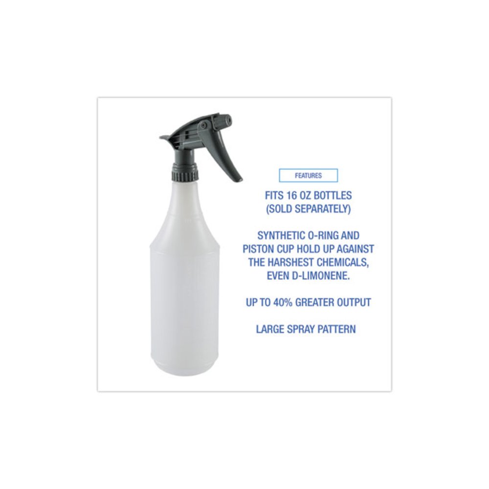 Chemical-Resistant Trigger Sprayer 320CR, 7.25" Tube, Fits 16 oz Bottles, Gray, 24/Carton. Picture 5
