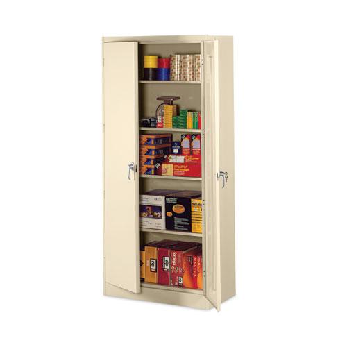 Assembled 78" High Heavy-Duty Welded Storage Cabinet, Four Adjustable Shelves, 36w x 24d, Putty. Picture 3