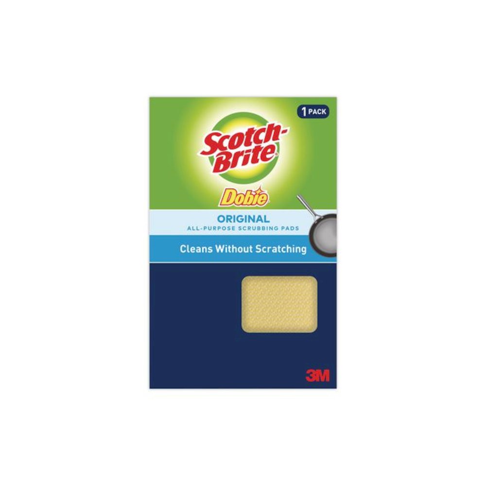 Dobie All-Purpose Cleaning Pad, 3.15 x 4.95, 2.24" Thick, Yellow, 24/Carton. Picture 1