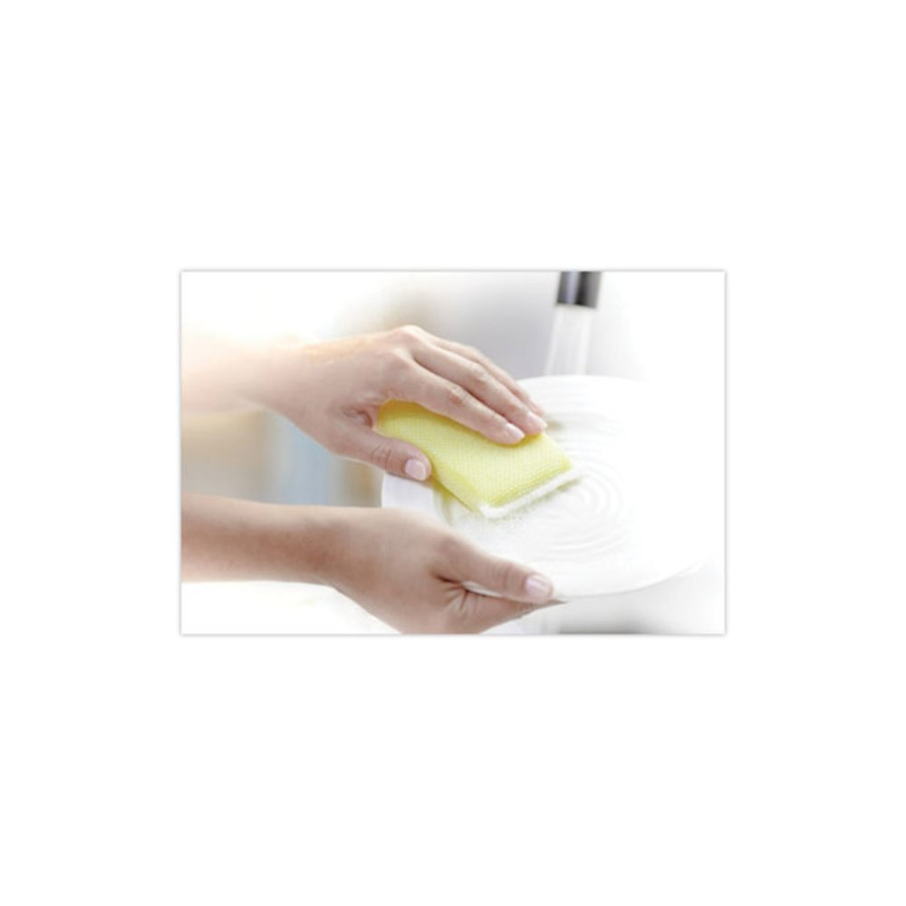 Dobie All-Purpose Cleaning Pad, 3.15 x 4.95, 2.24" Thick, Yellow, 24/Carton. Picture 8