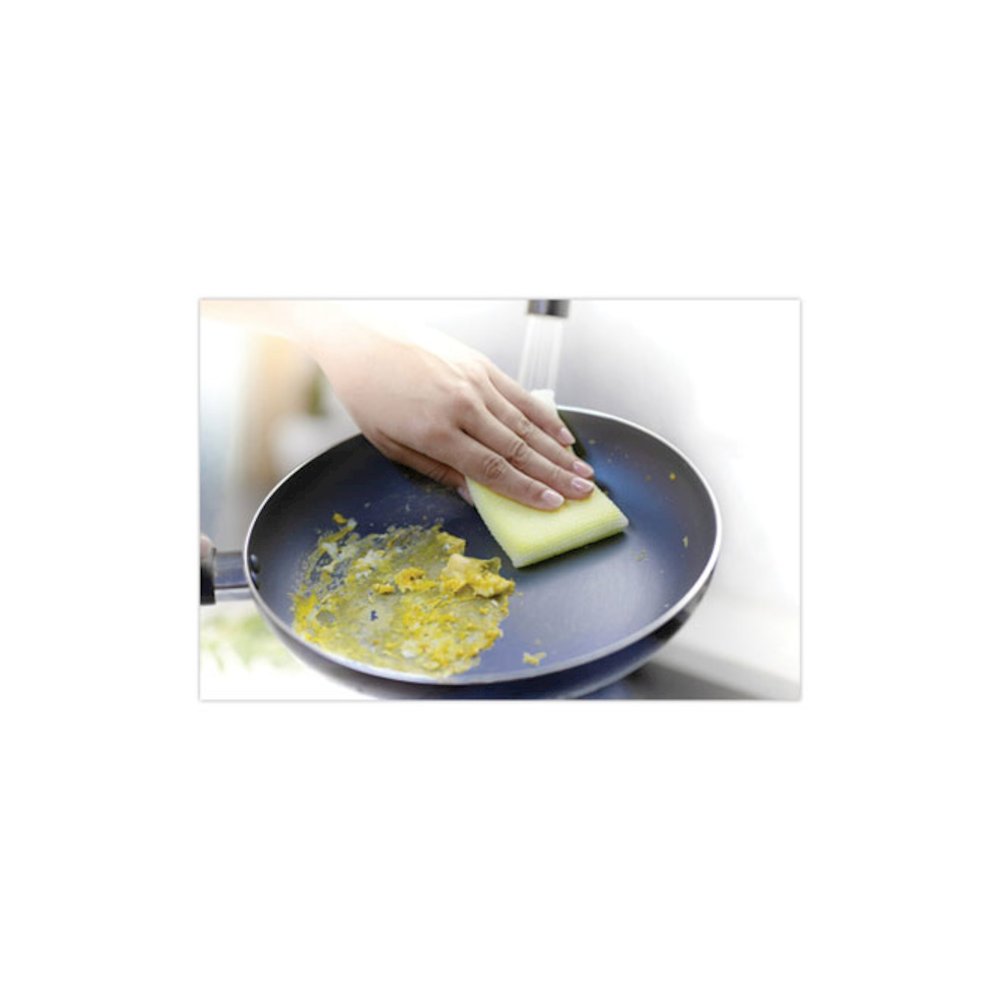 Dobie All-Purpose Cleaning Pad, 3.15 x 4.95, 2.24" Thick, Yellow, 24/Carton. Picture 9