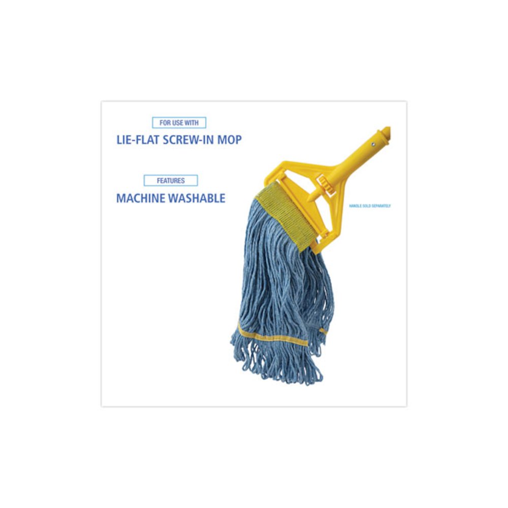 Super Loop Wet Mop Head, Cotton/Synthetic Fiber, 5" Headband, Small Size, Blue, 12/Carton. Picture 3