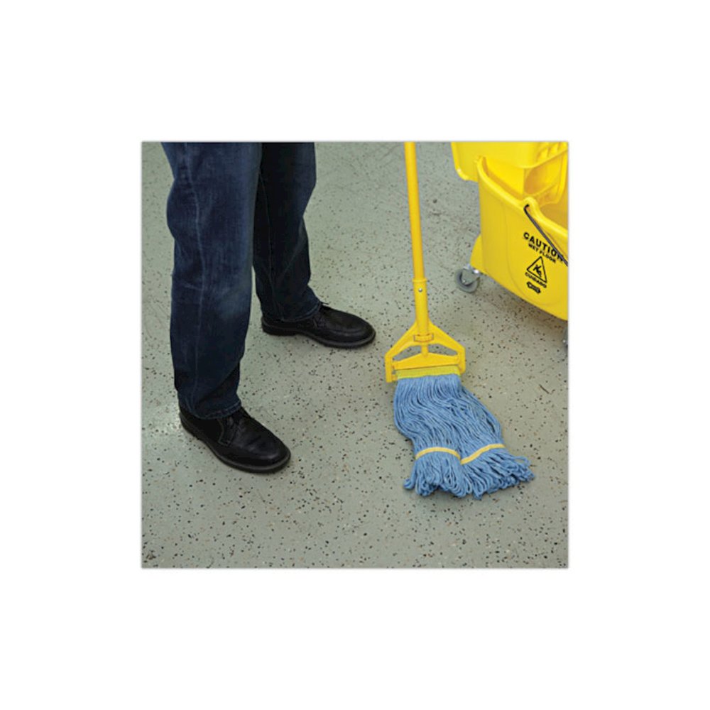 Super Loop Wet Mop Head, Cotton/Synthetic Fiber, 5" Headband, Small Size, Blue, 12/Carton. Picture 5
