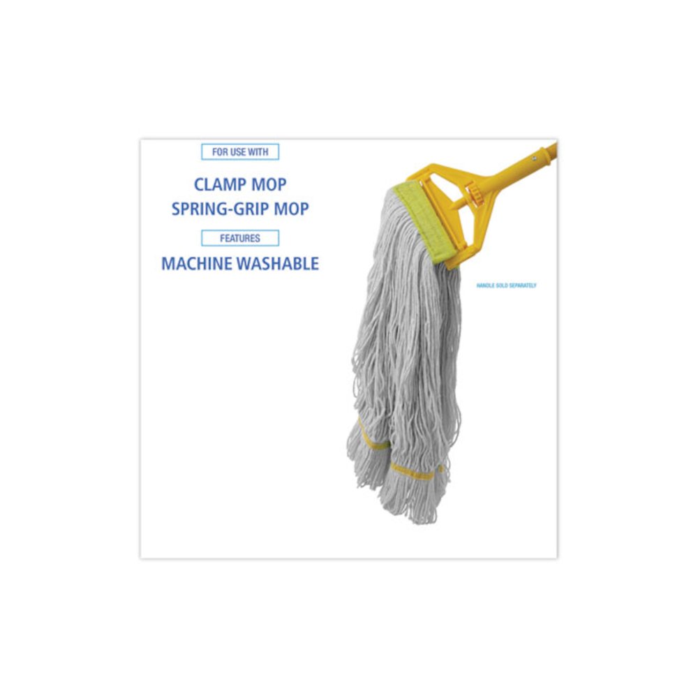 Super Loop Wet Mop Head, Cotton/Synthetic Fiber, 5" Headband, Small Size, White, 12/Carton. Picture 3