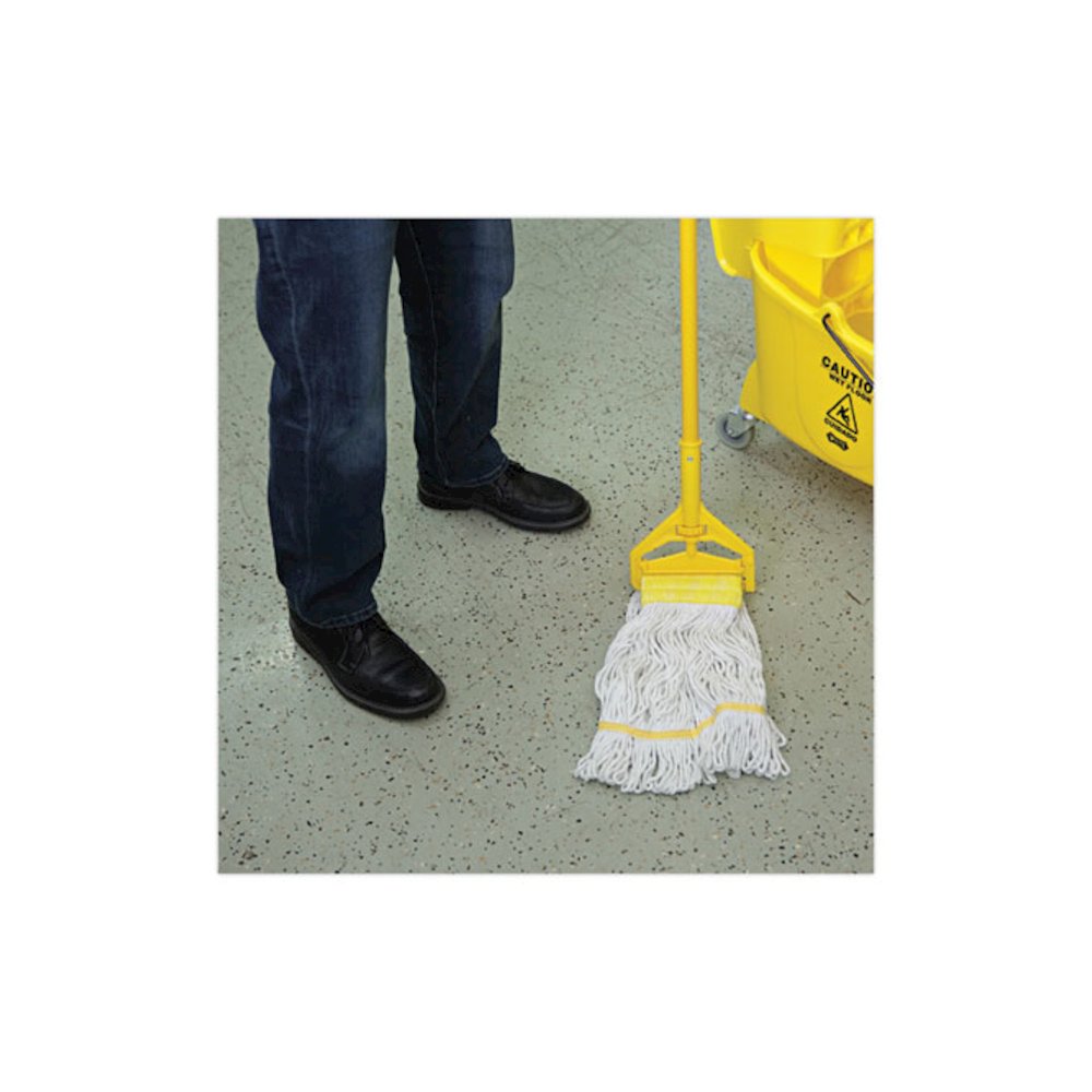 Super Loop Wet Mop Head, Cotton/Synthetic Fiber, 5" Headband, Small Size, White, 12/Carton. Picture 5
