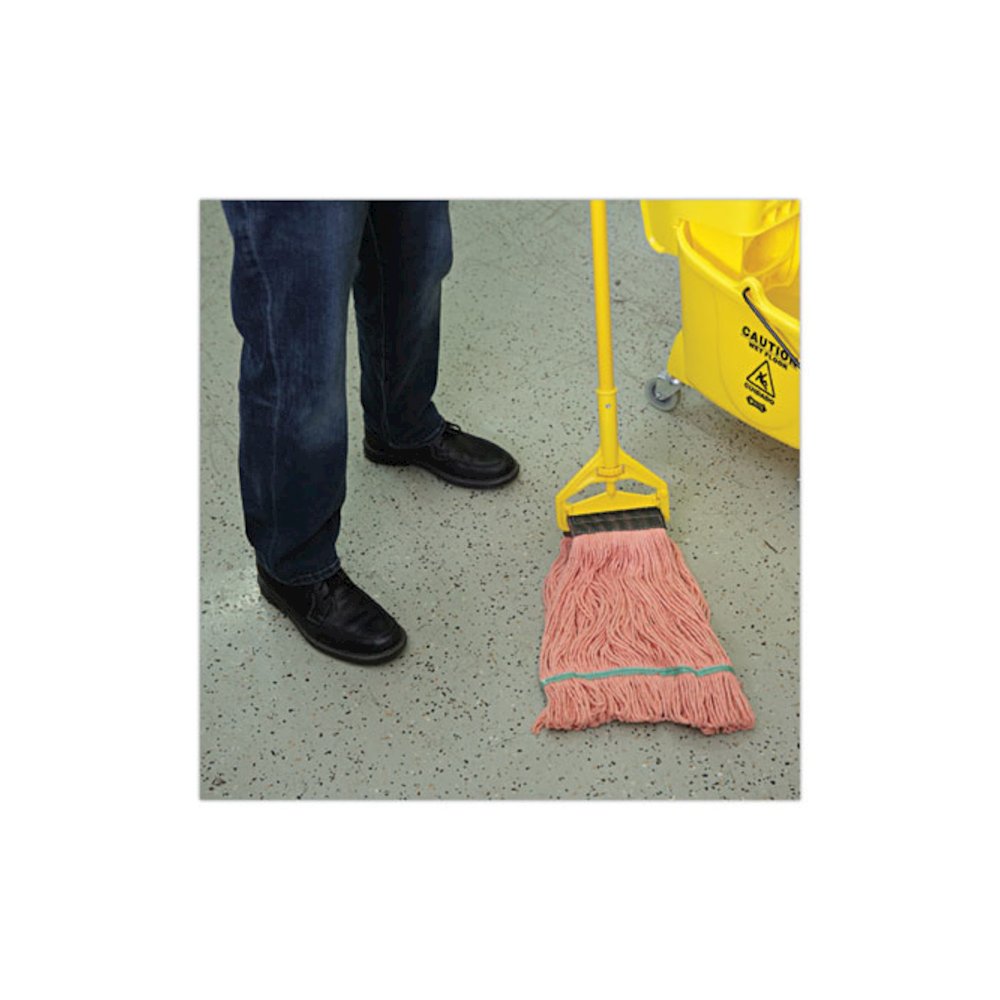 Super Loop Wet Mop Head, Cotton/Synthetic Fiber, 5" Headband, Medium Size, Orange, 12/Carton. Picture 5