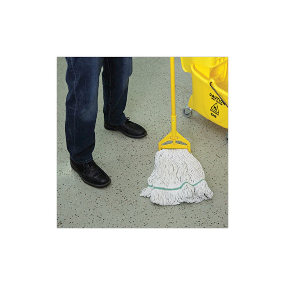 Narrowband Looped-End Mop Head, Premium Standard Head, Cotton/Rayon /Synthetic Fiber, Medium, White. Picture 5