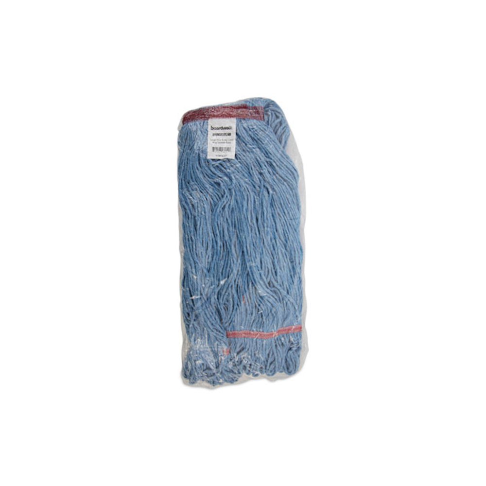 Super Loop Wet Mop Head, Cotton/Synthetic Fiber, 1" Headband, Large Size, Blue, 12/Carton. Picture 7