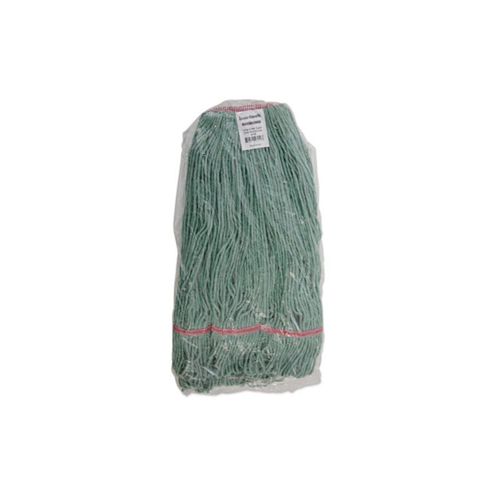 Narrowband Looped-End Mop Head, Premium Standard Head, Cotton/Rayon/Synthetic Fiber, Large, Green. Picture 7