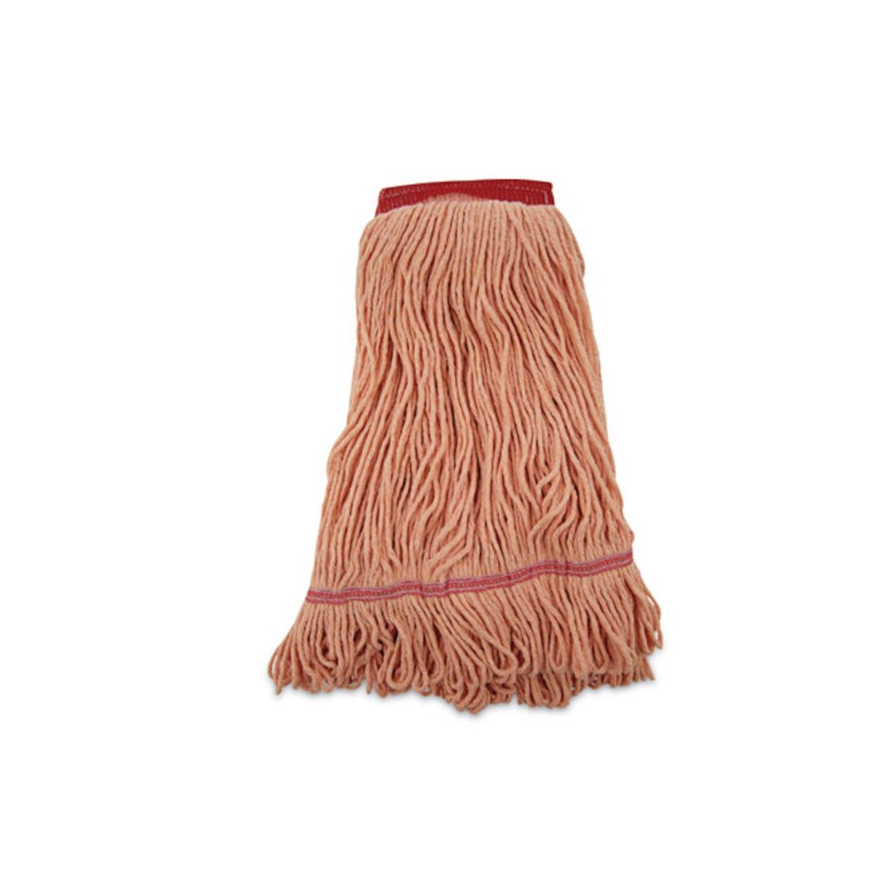 Super Loop Wet Mop Head, Cotton/Synthetic Fiber, 5" Headband, Large Size, Orange, 12/Carton. Picture 1