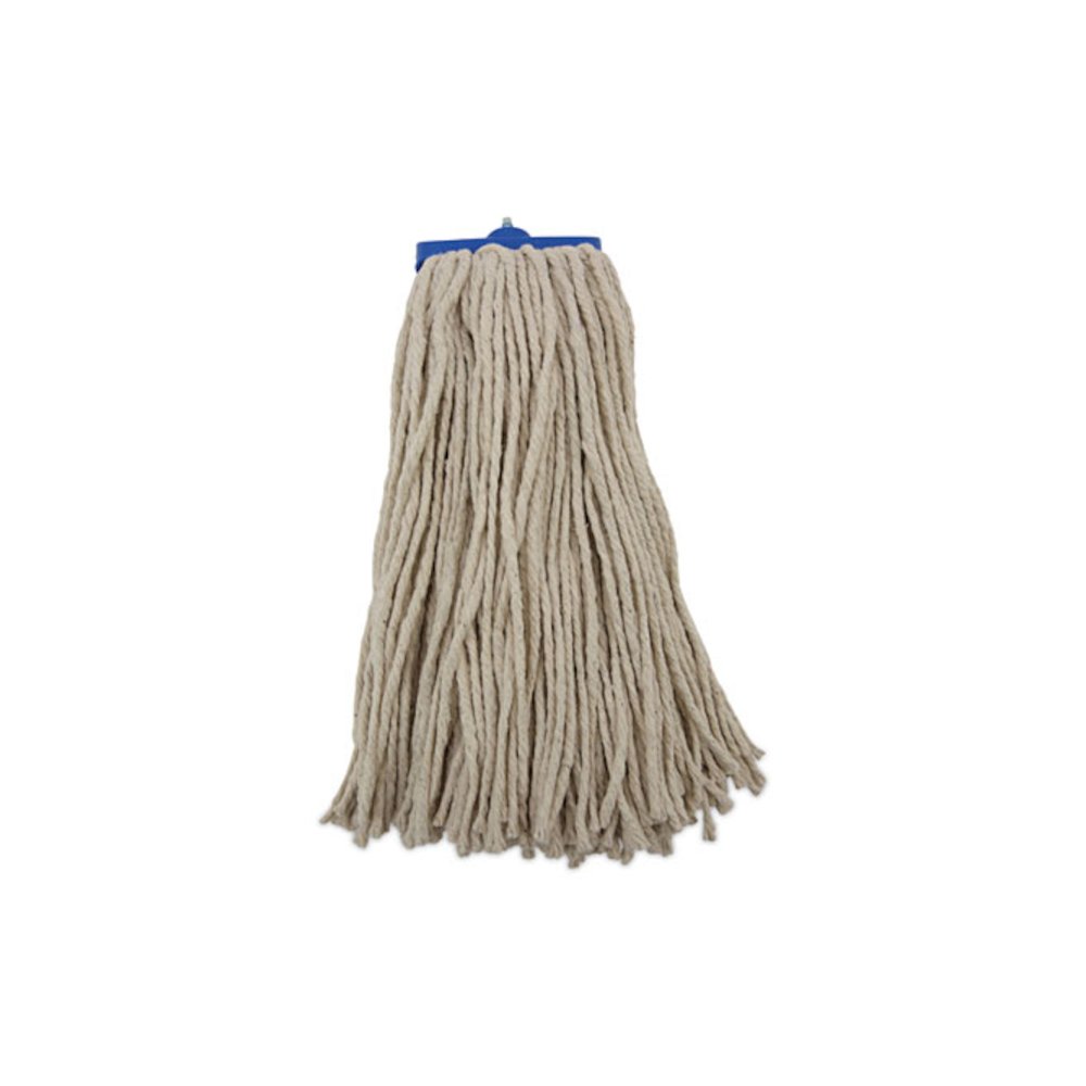 Cut-End Lie-Flat Wet Mop Head, Cotton, 16 oz, White, 12/Carton. Picture 1