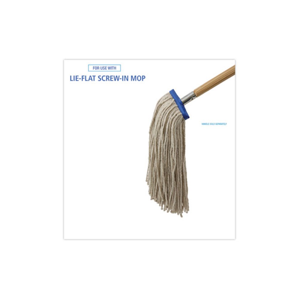 Cut-End Lie-Flat Wet Mop Head, Cotton, 16 oz, White, 12/Carton. Picture 3