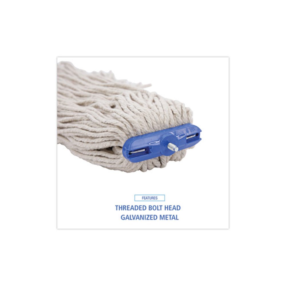 Cut-End Lie-Flat Wet Mop Head, Cotton, 16 oz, White, 12/Carton. Picture 6