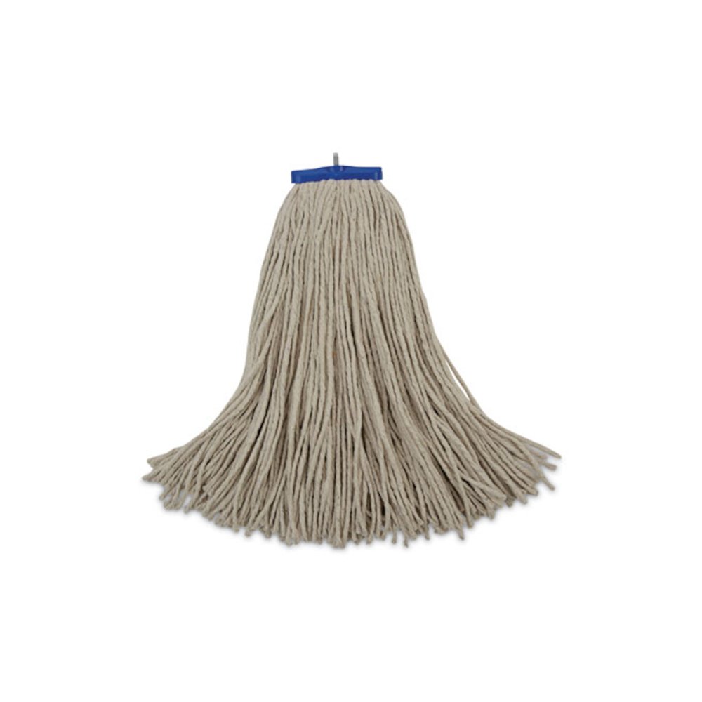 Cut-End Lie-Flat Wet Mop Head, Cotton, 24 oz, White. Picture 1