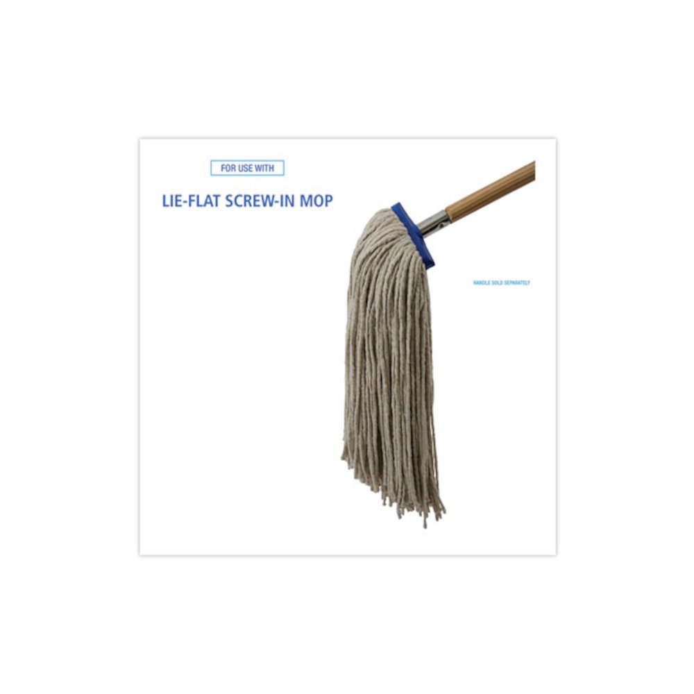 Cut-End Lie-Flat Wet Mop Head, Cotton, 24 oz, White. Picture 3