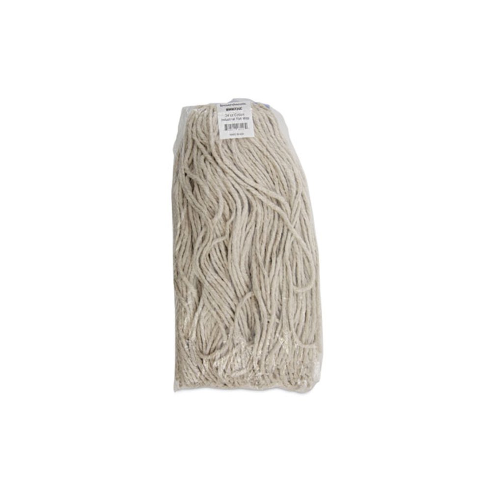 Cut-End Lie-Flat Wet Mop Head, Cotton, 24 oz, White. Picture 7