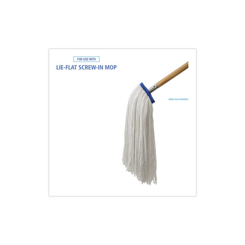 Cut-End Lie-Flat Wet Mop Head, Rayon, 24 oz, White. Picture 3
