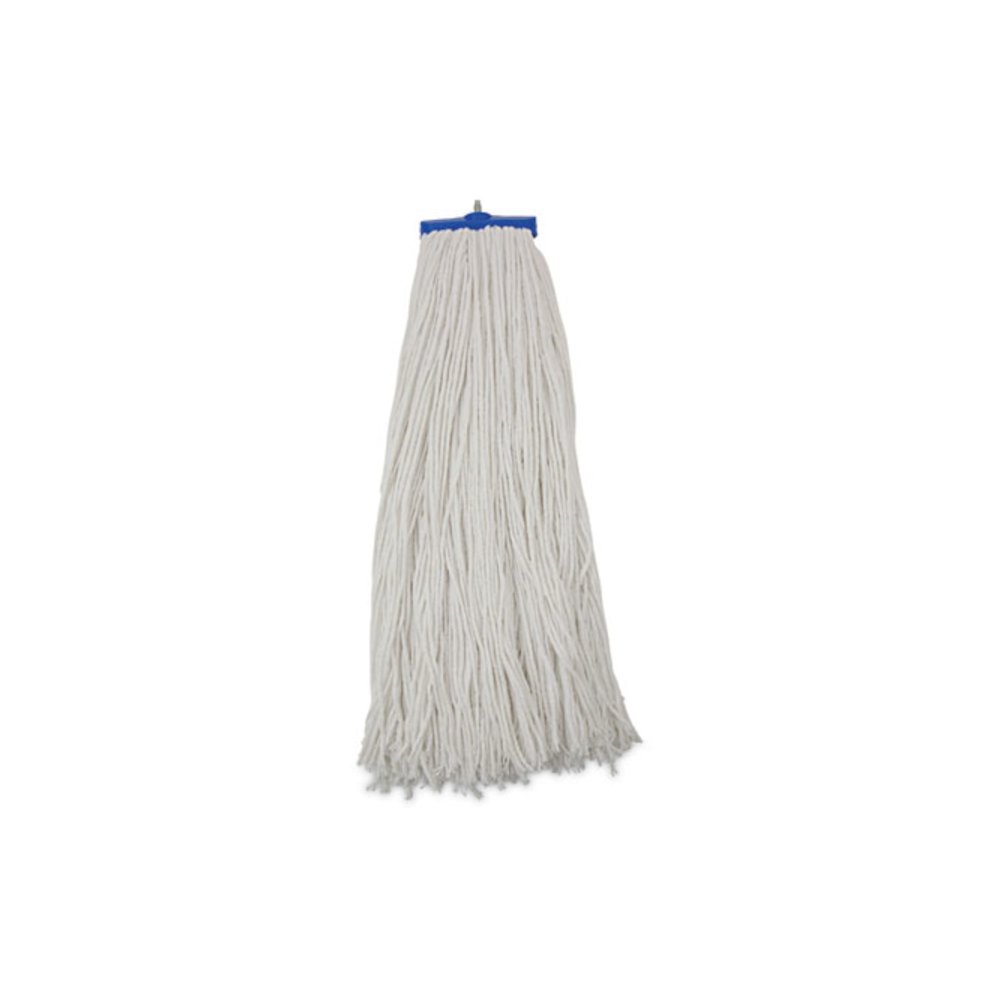 Mop Head, Economical Lie-Flat Head, Rayon Fiber, 32 oz, White, 12/Carton. Picture 1