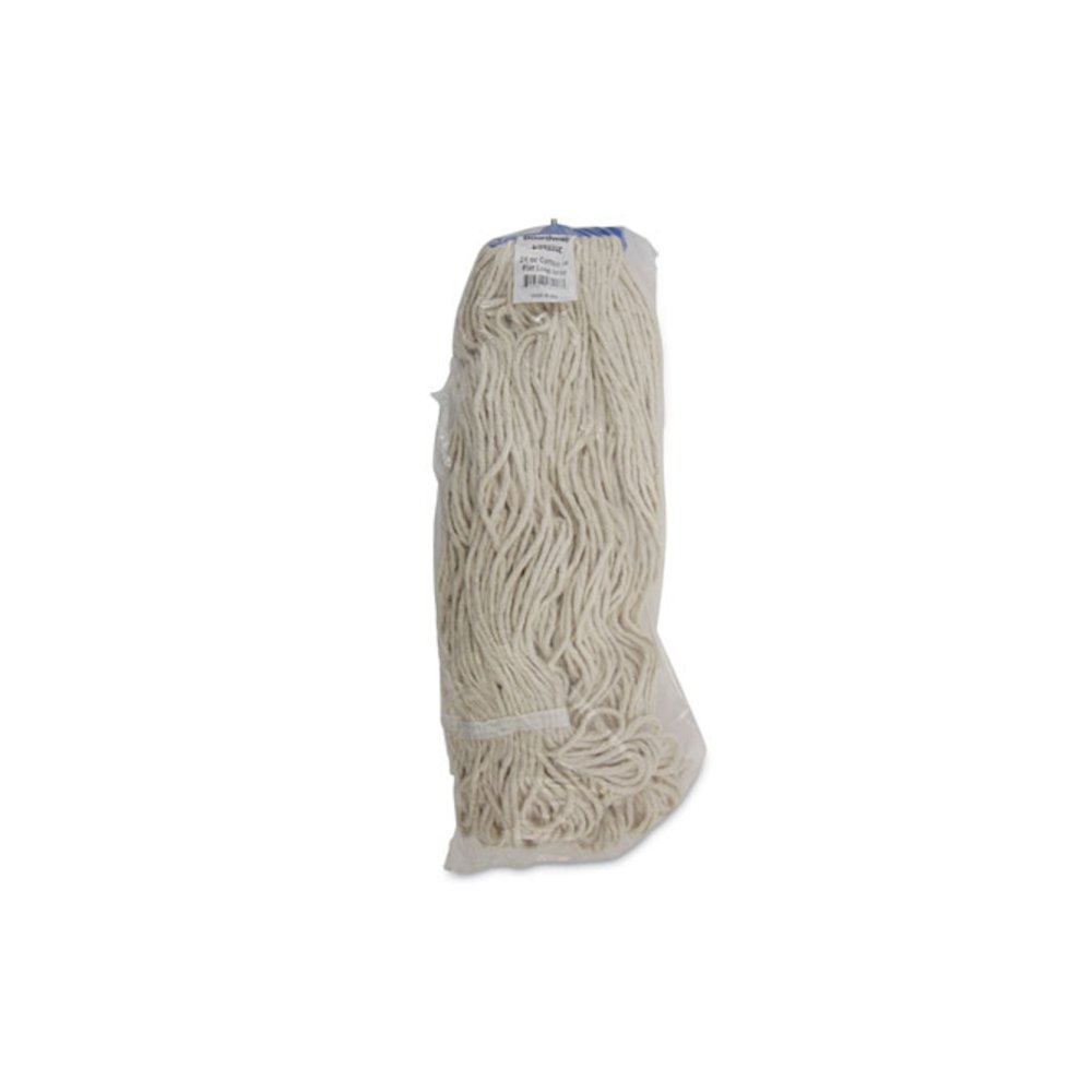 Mop Head, Lie-Flat Head, Cotton Fiber, 24 oz, White, 12/Carton. Picture 7