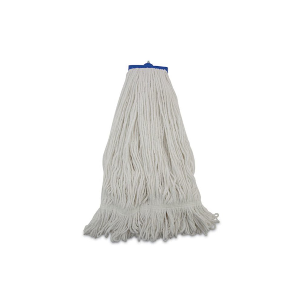 Mop Head, Lie-Flat Head, Rayon Fiber, 24 oz, White, 12/Carton. Picture 1