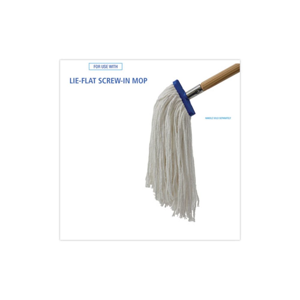 Mop Head, Lie-Flat Head, Rayon Fiber, 24 oz, White, 12/Carton. Picture 3