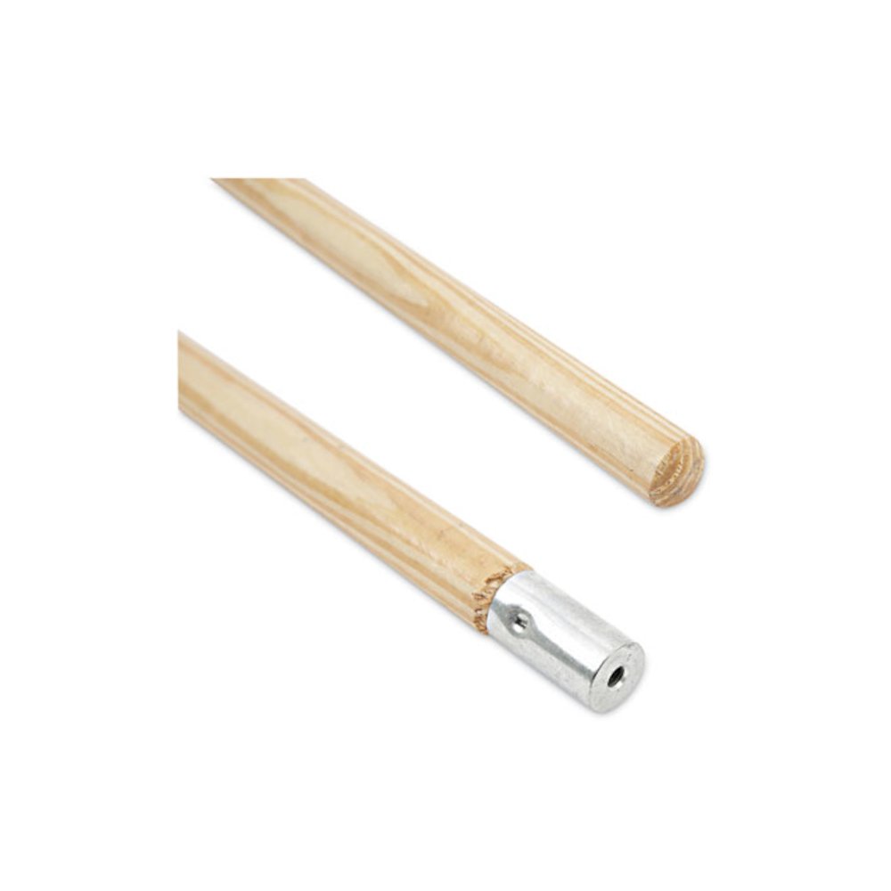Lie-Flat Screw-In Mop Handle, 1.13" dia x 54", Natural. Picture 4