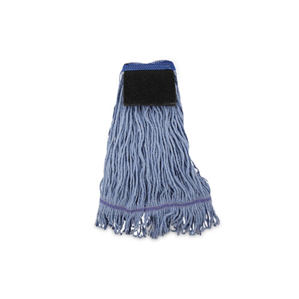 Mop Head, Loop-End, Cotton With Scrub Pad, Medium, 12/Carton. Picture 1